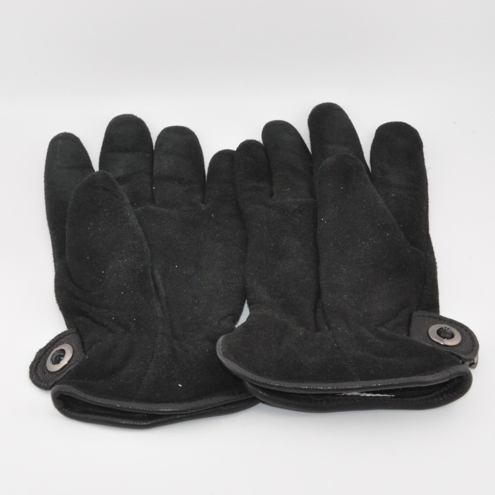 Denver Hayes Gloves Medium Black Excellent Fleece Lined Suede Like Toggle‎ Trim